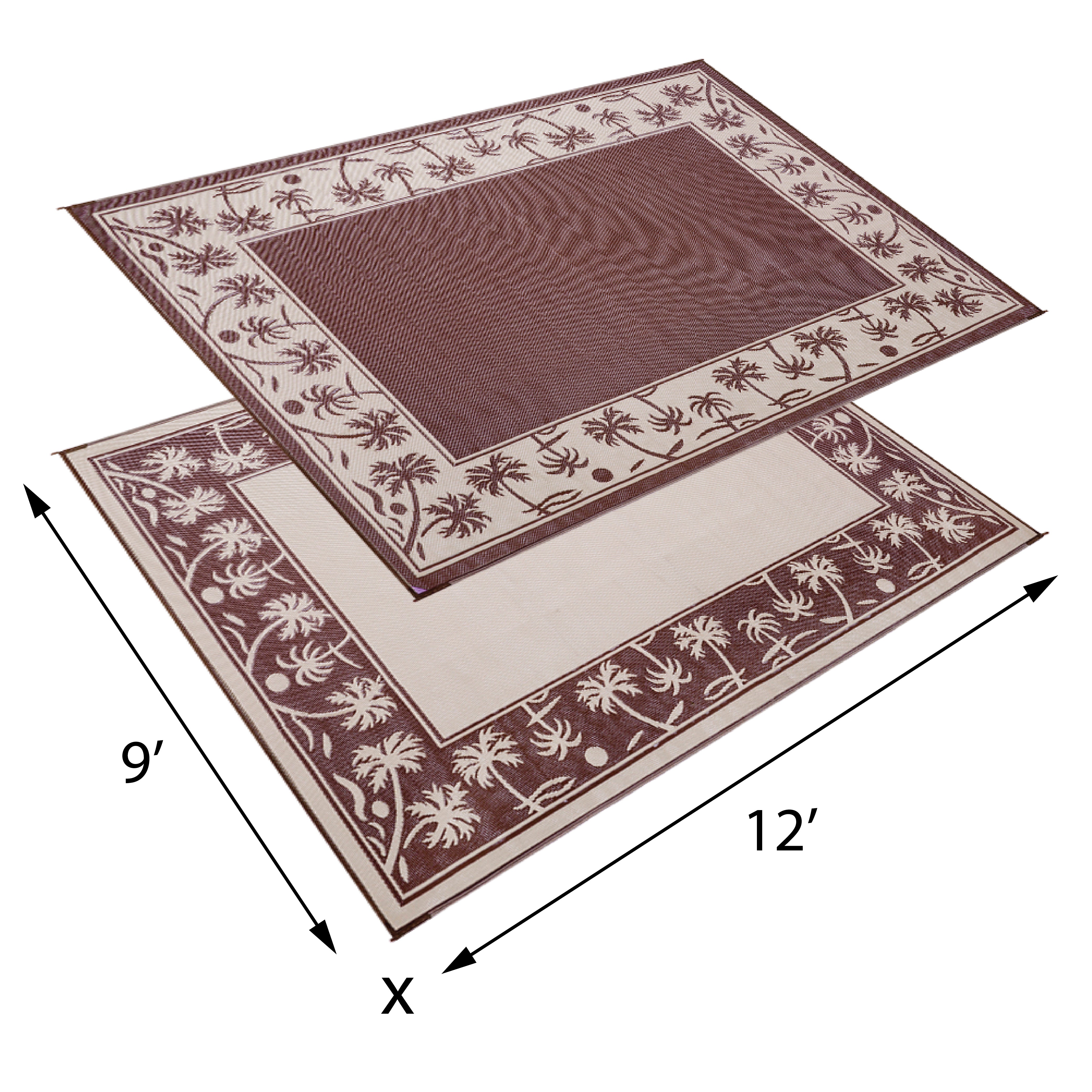 Stylish Camping Palm Tree Mat 9'x12'