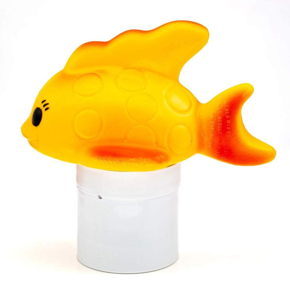 WWD POOL Animal Chlorine Floater Floating Pool Chlorine Dispenser for Chemical Tablets Fits 3" Tabs Bromine Holder Gold Fish