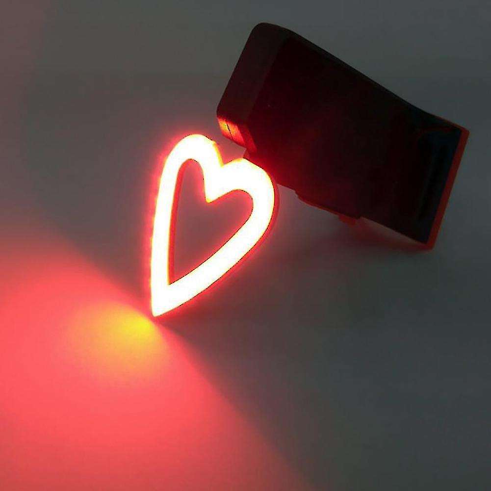 Creative High-brightness Led Seat Back Heart Round Shaped Safety Warning Bike Taillight Ip63 Waterproof 5 Modes Cycling Mountain Bike Tail Light