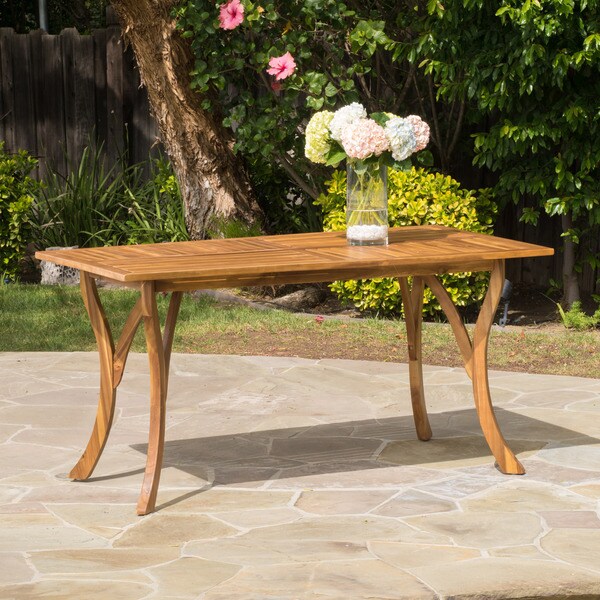 Hermosa Outdoor Acacia Wood Rectangle Dining Table (ONLY) by Christopher Knight Home