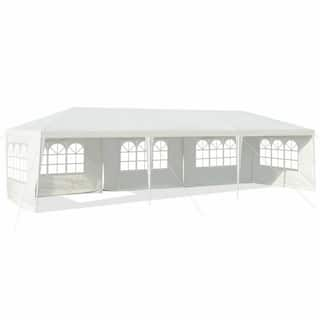 10 ft. x 30 ft. Outdoor Party Wedding 5 Sidewall Tent Canopy Gazebo OP-HKY-3935WH