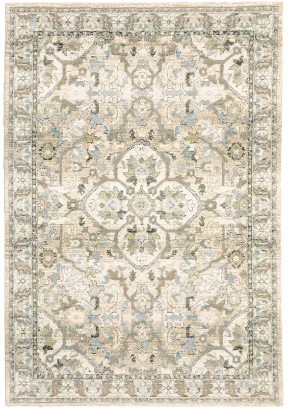 Andorra 5 x 7 Beige and Ivory Area Rug