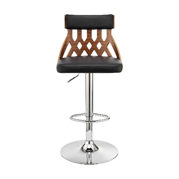 Swivel Barstool with Cut Out Back and Pedestal Base - 20 L X 19 W X 45 H Inches