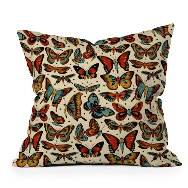 Cecitattoos Butterflies Outdoor Throw Pillow Deny Designs