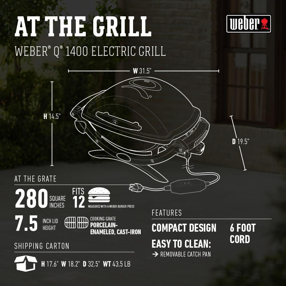 Weber Q 2400 1Burner Portable Electric Grill in Gray