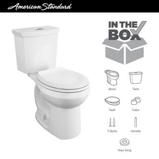 American Standard Cadet 3 Tall Height 2-piece 1.01.6 GPF Dual Flush Round Toilet in White Seat Included 3380BA216ST.020