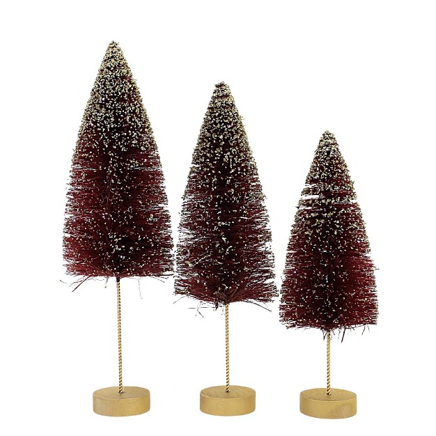 Christmas Ruby Glod Glow Bottle Brush Bethany Lowe Designs Inc Decorative Figurines