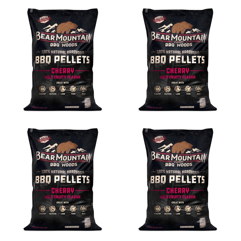 Bear Mountain BBQ  Natural Hardwood Cherry Smoker Pellets  20 lbs (4 Pack)