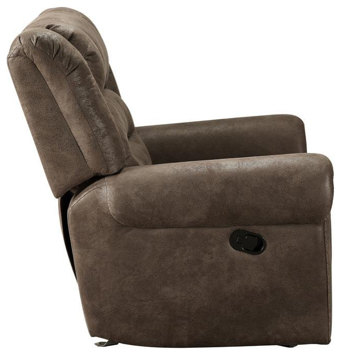 Pemberly Row 43.5 quotPolished Microfiber Glider Reclining Chair in Brown   Transitional   Recliner Chairs   by Homesquare  Houzz