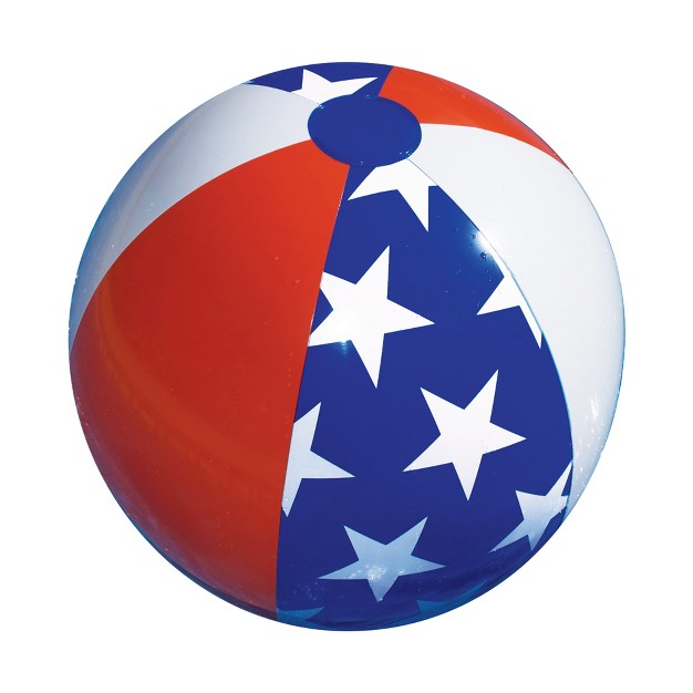 Inflatable Classic Patriotic Americana Stars And Stripes Beach Ball Blue red