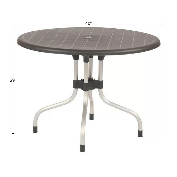 Delfino Plastic Resin Round Outdoor Patio Table