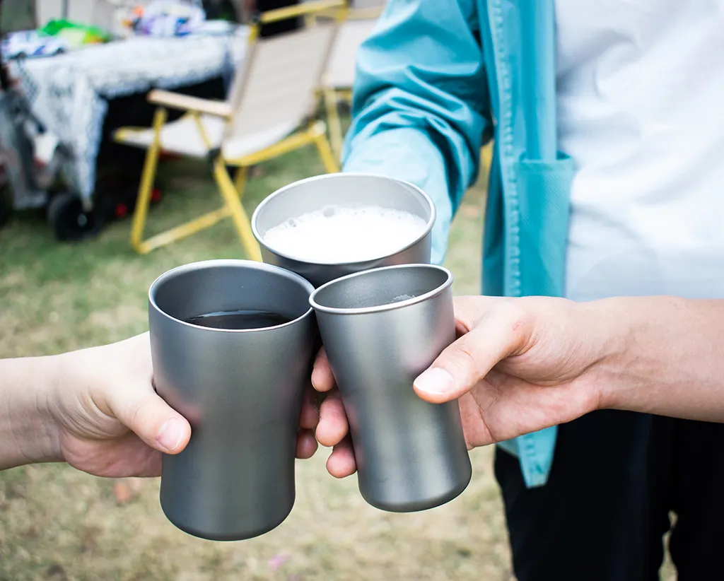 350ml Titanium Camping Hiking double walled mug cup beer mug