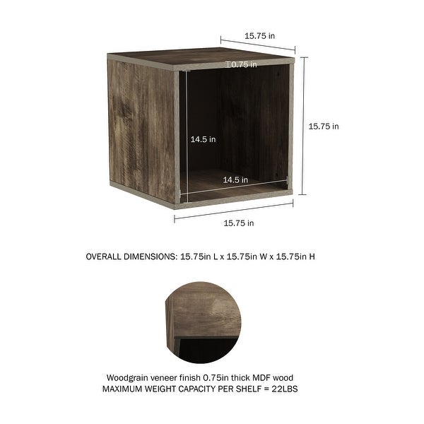 Hastings Home Minimalist Cube End Table - 15.75