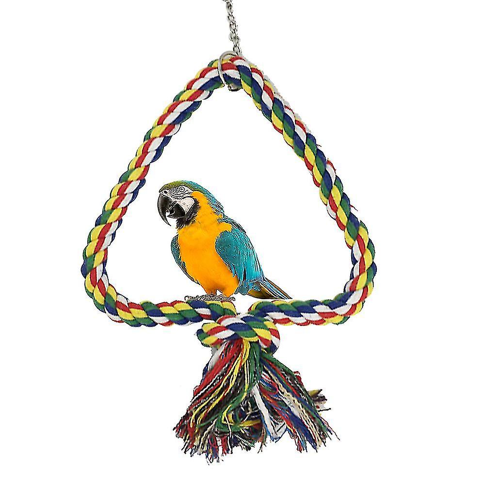 Bird Rope Swing Toy Climbing Rope Thickening Bars For Bird Cage Garden And Window With Play Rings Climbing Rings