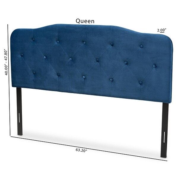 Gregory Modern and Contemporary Velvet Upholstered Headboard-Navy Blue - - 34807903