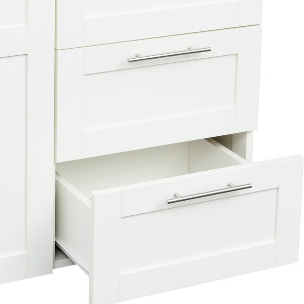 High Wardrobe Kitchen Cabinet with 2 Doors and 2 Drawers - - 35682211