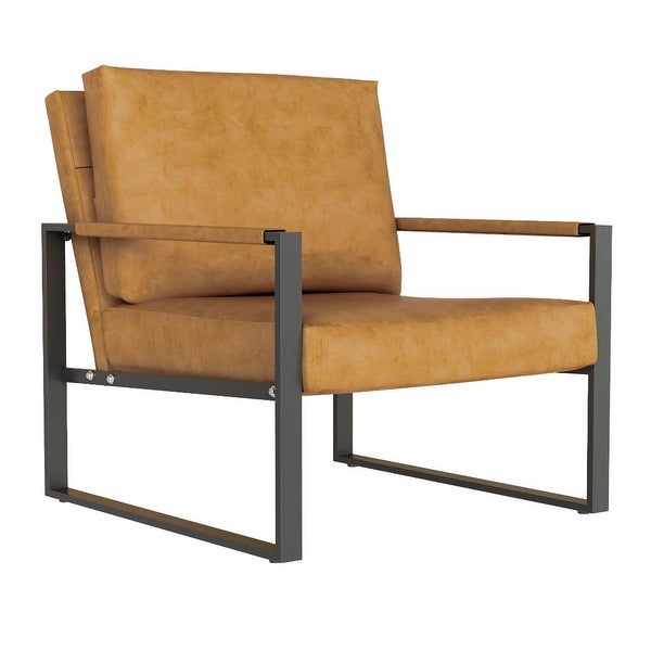 Modern Accent Chair with Metal Frame and Arm