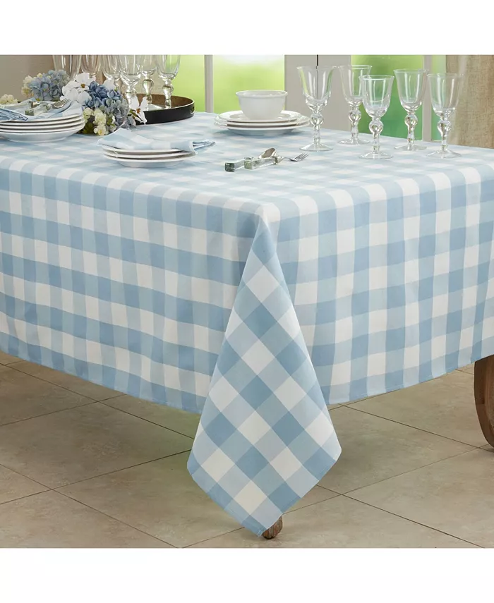 Saro Lifestyle Buffalo Plaid Design Cotton Blend Tablecloth 70 x 70