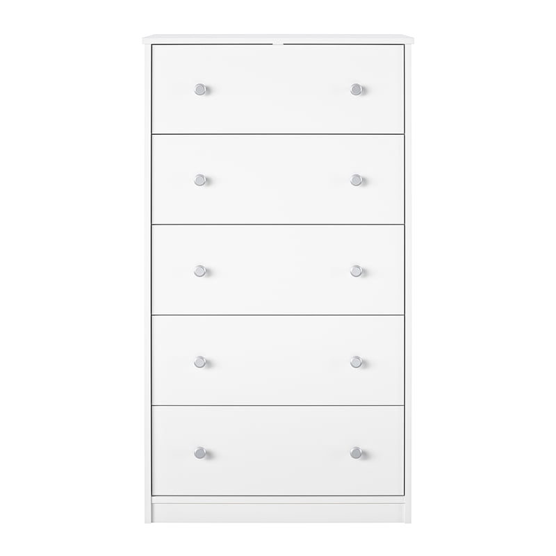 Ameriwood Home Ellwyn Tall 5 Drawer Dresser in White