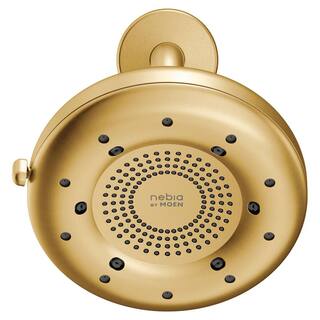 MOEN Quattro 4-Spray Patterns with 1.5 GPM 6.5 in. Single Wall Mount Fixed Shower Head in Brushed Gold N400R0BG