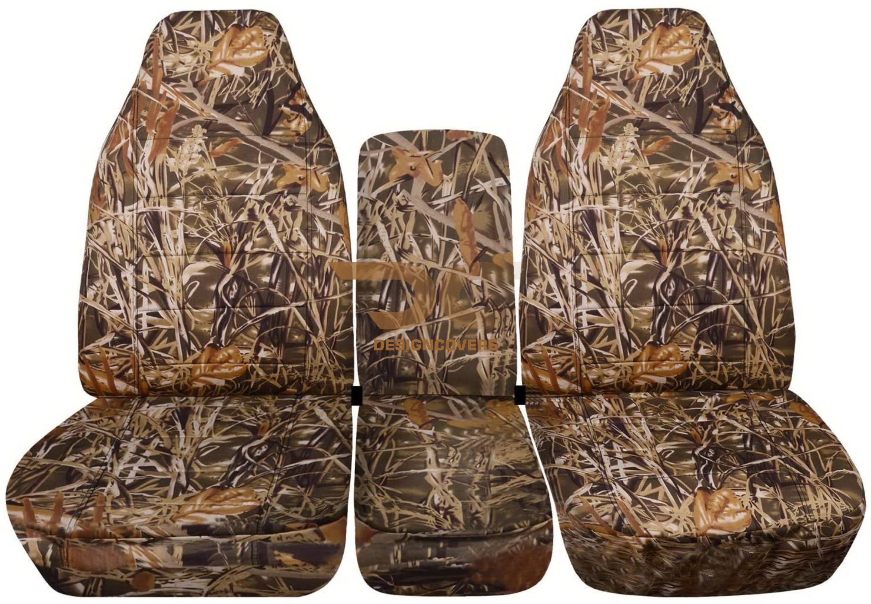 T154-Designcovers Compatible with 1993-1998 Ford F-150 Camo Truck Seat Covers (Front 40/20/40 Split Bench) with Console Cover: Camo wetland