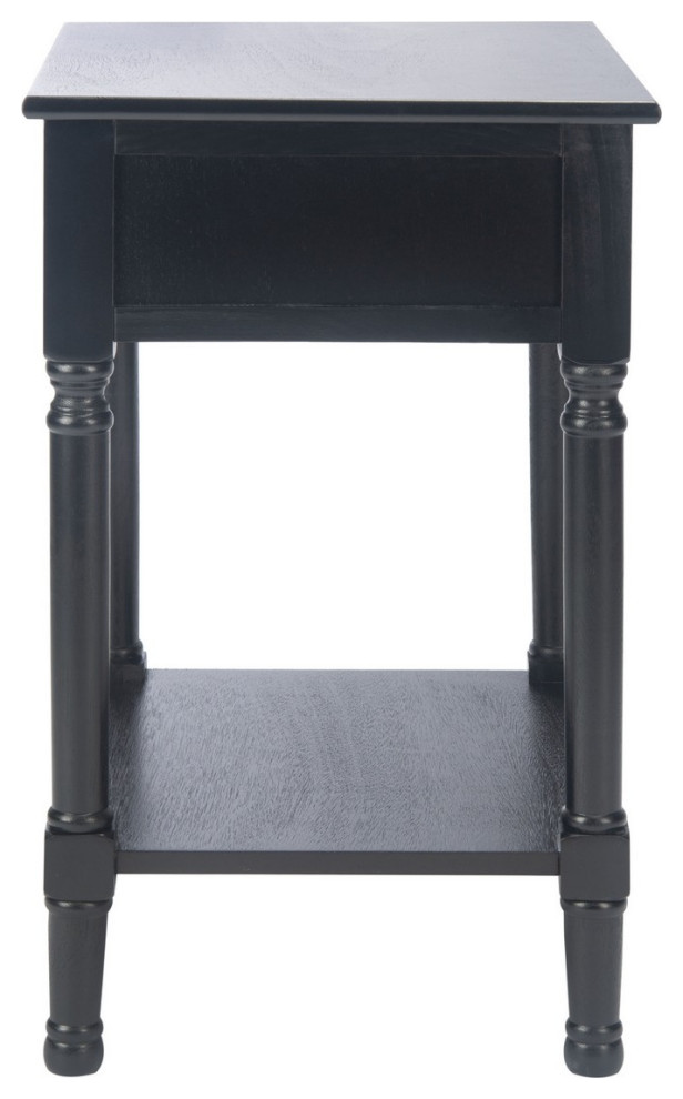 Parish One Drawer Accent Table Black   Traditional   Side Tables And End Tables   by AED Luxury Home Decor  Houzz