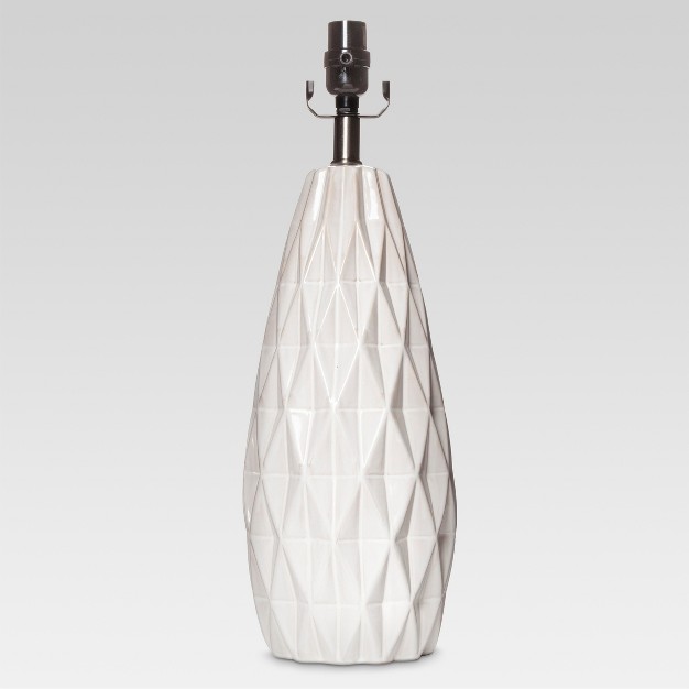 Faceted Ceramic Large Lamp Base White