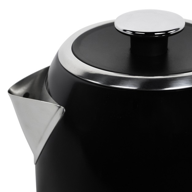 Vetta 1 75 qt Stainless Steel Retro Electric Kettle With Strix Controller Black