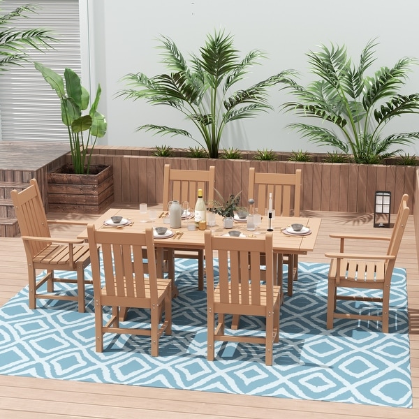 Polytrends Laguna Hdpe All Weather Outdoor Patio Dining Set with Rectangle Table，Side Chairs (7Piece Set)