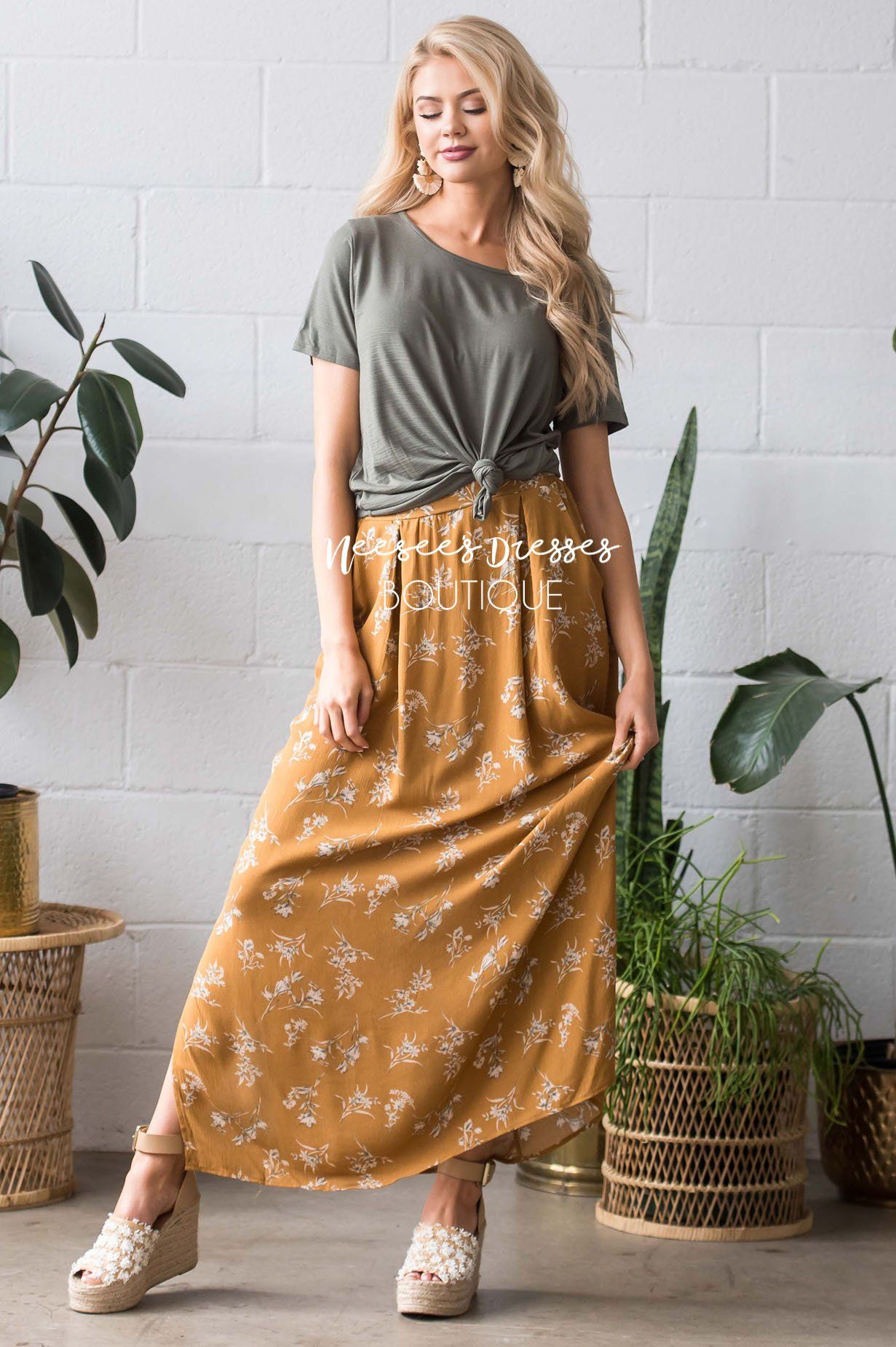 Boho Tie Waist Maxi Skirt