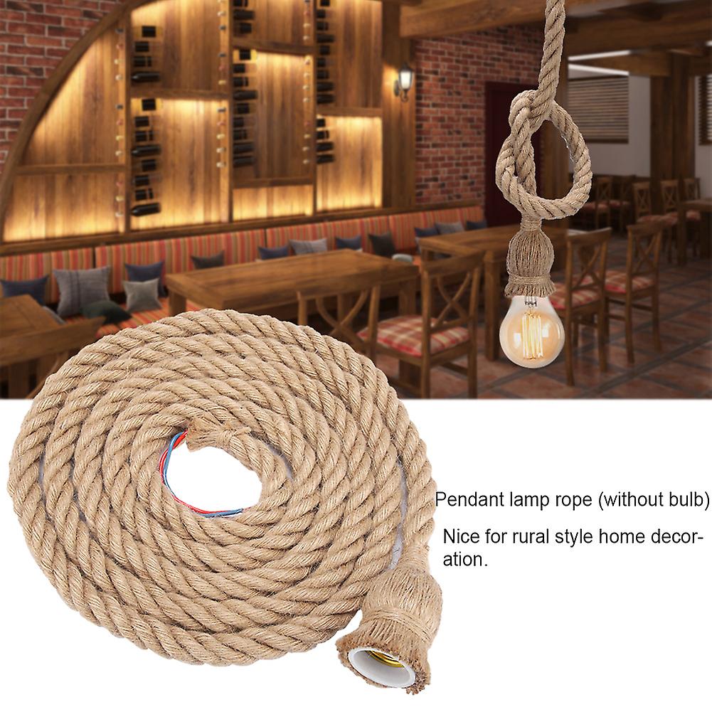 3m E27 Vintage Hemp Rope Ceiling Light Base Pendant Lamp Bulb Holder 85-265v