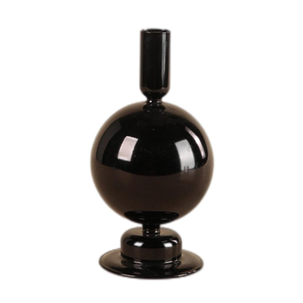 Candle Holder Black Glass Cylindrical Taper Pillar Candlesticks Livng Room Dining Table Decoration Centerpieces Coffee Table