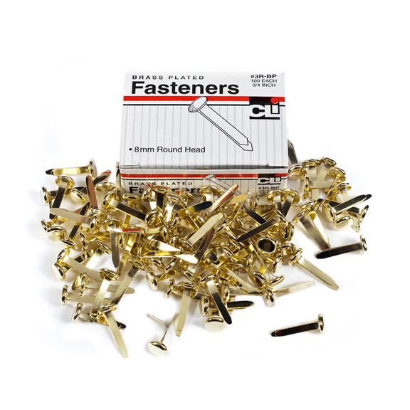 Charles Leonard CHL3RBP Brass Paper Fasteners 3/4 ...