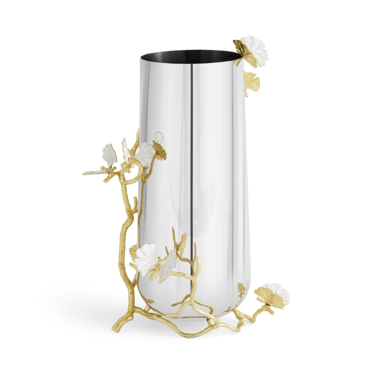 Butterfly Ginkgo Gold Vase