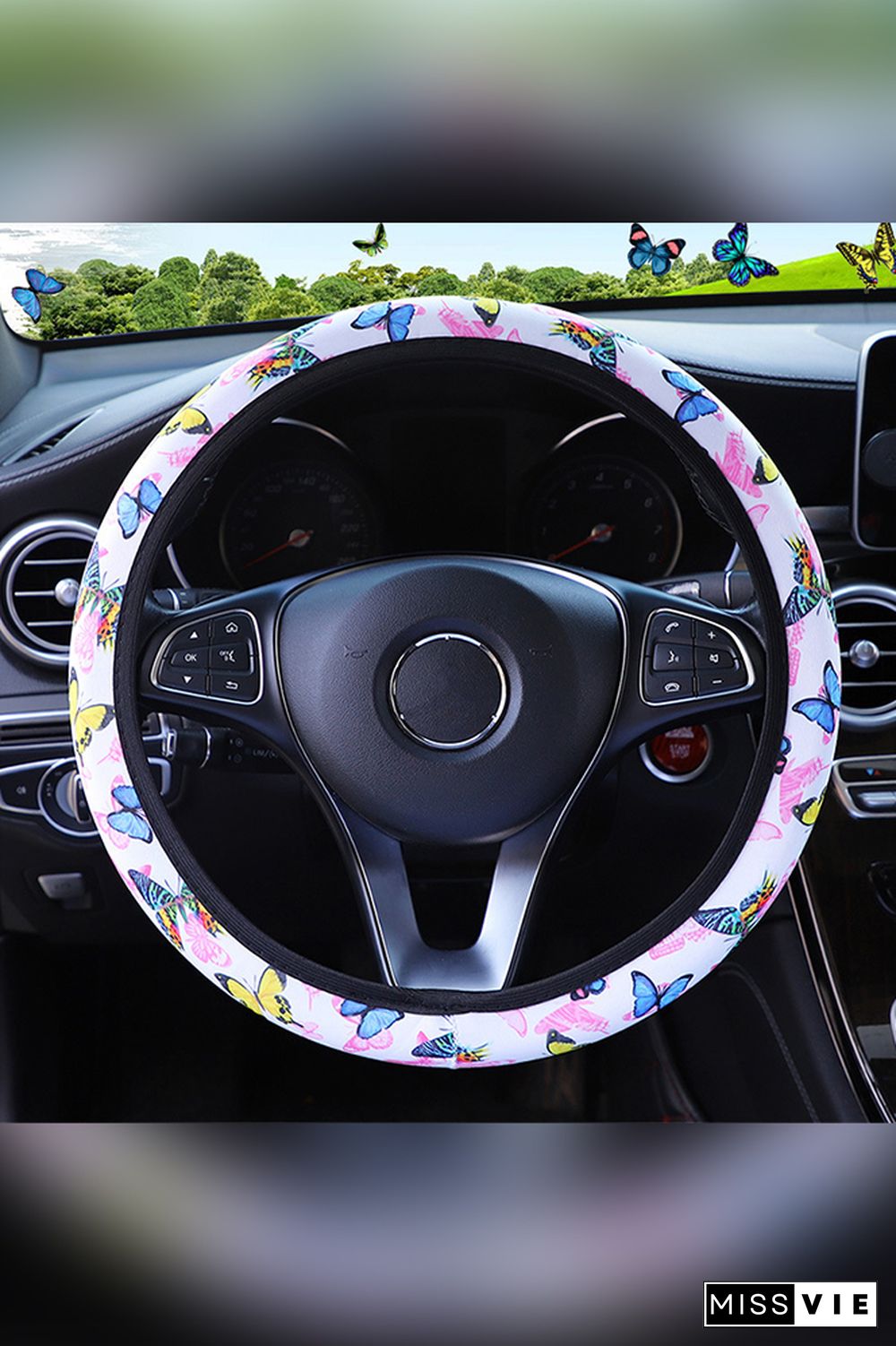 Butterfly Print Steering Wheel Cover MOQ 5pcs