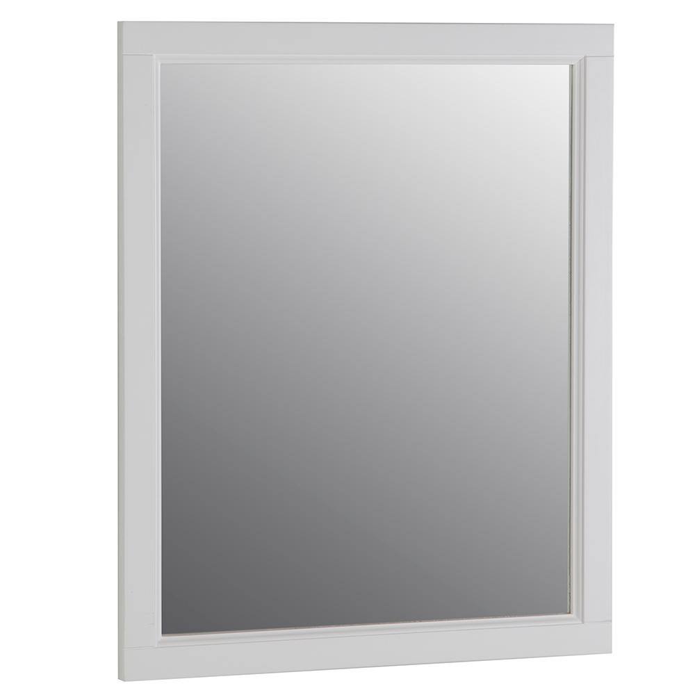 Glacier Bay Ashland 31 in. W x 26 in. H Wood Framed Wall Mirror in White ALWM26-WH