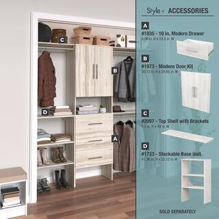 ClosetMaid Style+ 84 in. W - 120 in. W Bleached Walnut Wood Closet System 4367