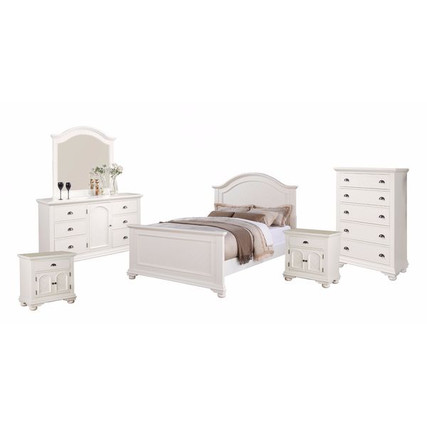 Picket House Furnishings Addison White Queen Panel 6PC Bedroom Set - - 12819541