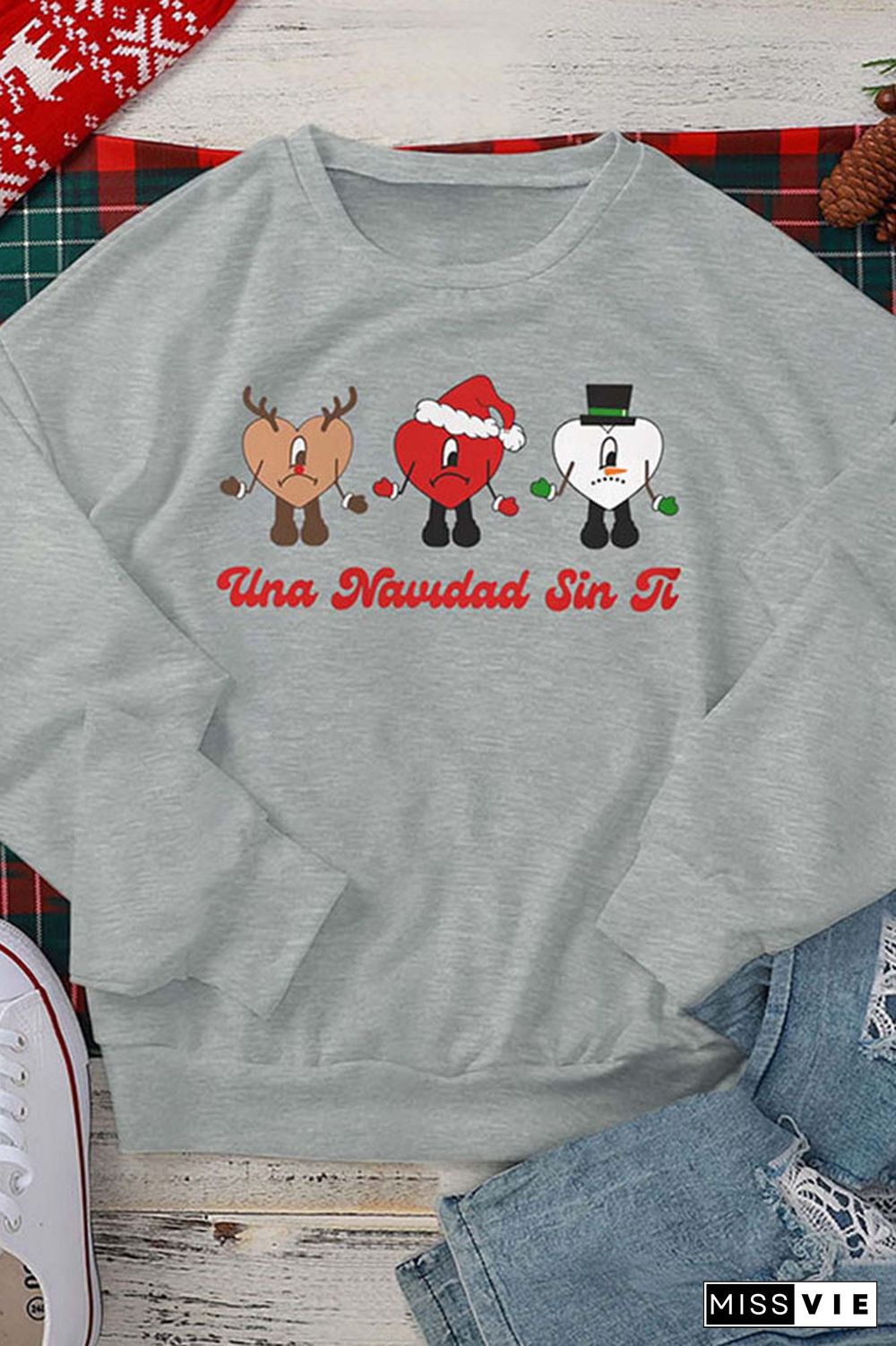 Una Navidad Sin Ti Christmas,Bad Bunny Christmas Classic Crew Sweatshirt Wholesale