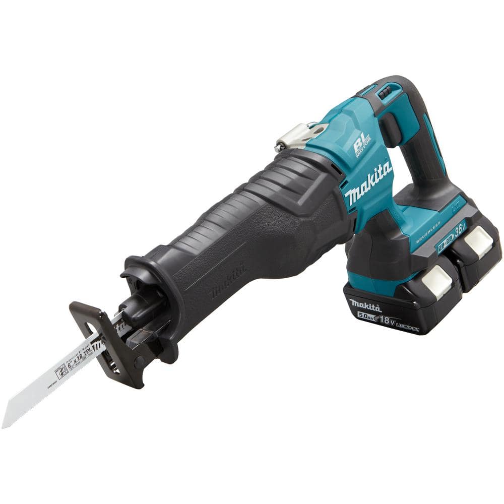 Makita 18V X2 LXT Lithium-Ion (36V) Brushless Cordless Reciprocating Saw Kit (5.0Ah) with 2 Batteries 5.0Ah and Charger XRJ06PT