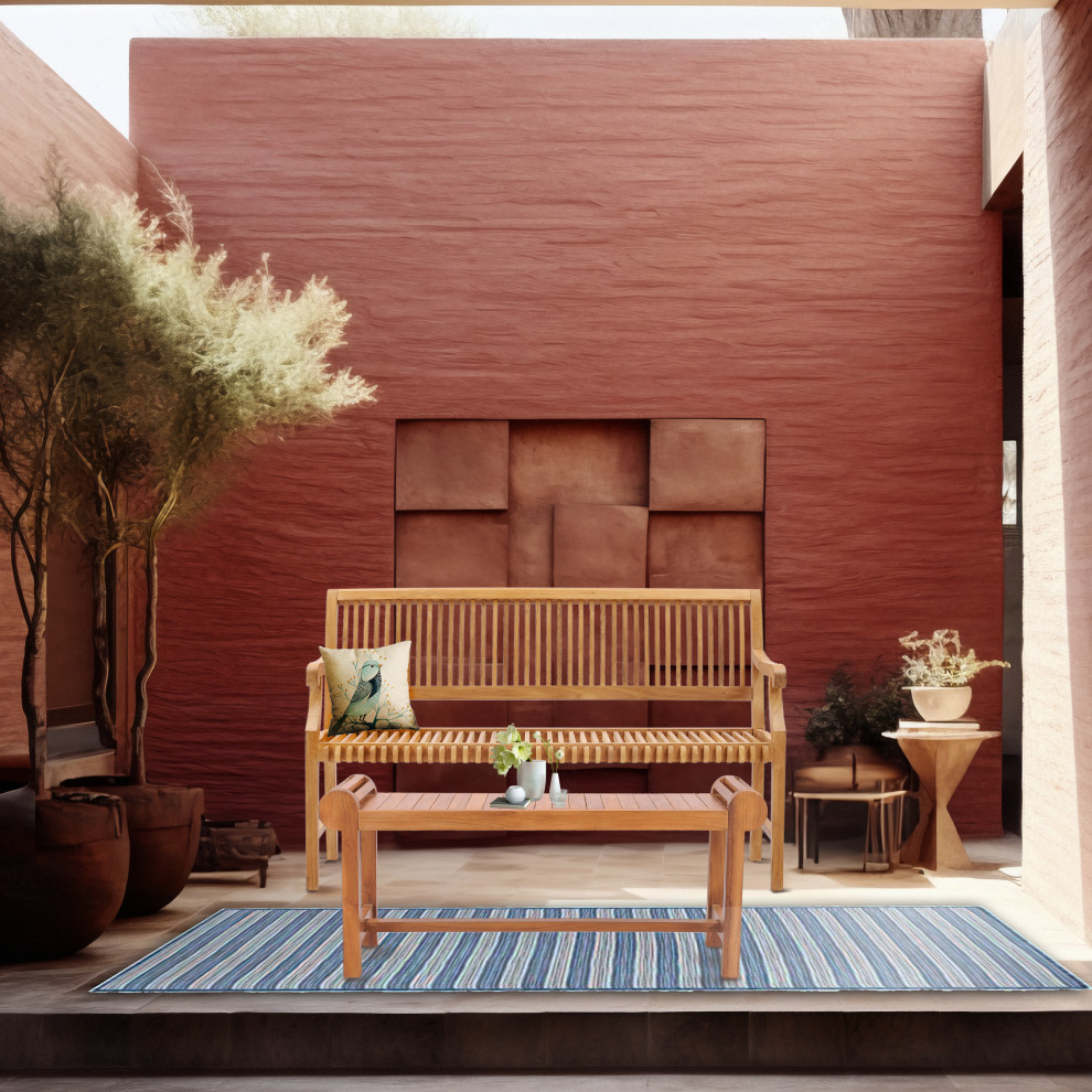 Teak Wood Castle Outdoor Patio Bench with Arms  5 ft   Traditional   Outdoor Benches   by Chic Teak  Houzz