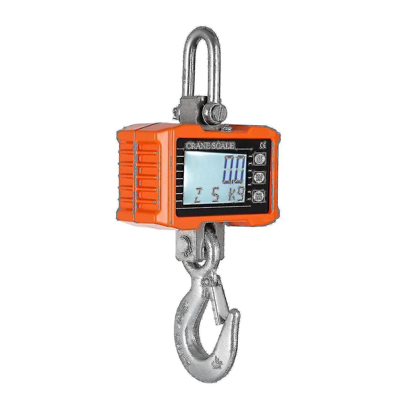 Digital Hanging Scale 1000kg/ 2204lbs Portable Duty Scale Lcd Backlight Industrial Hook Scales Change/ Data Hold/ Tare/ Zero For Cons