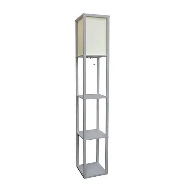 Porch and Den Victorine Floor Lamp Etagere Organizer Storage Shelf