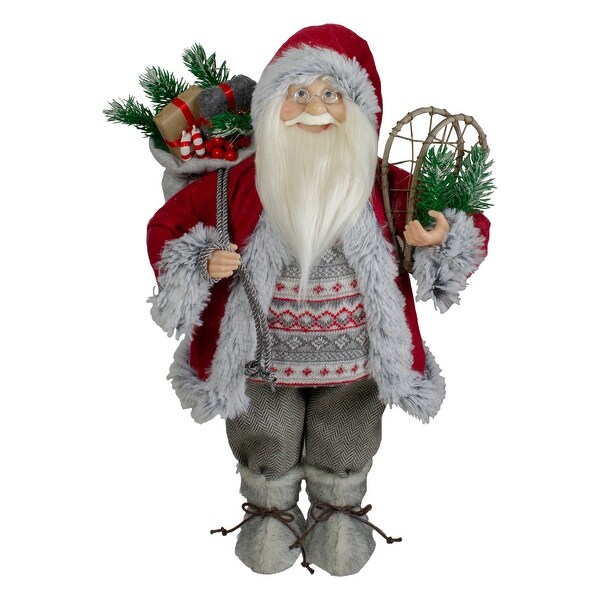 18 Standing Santa Christmas Figure with Snow Shoes and Presents