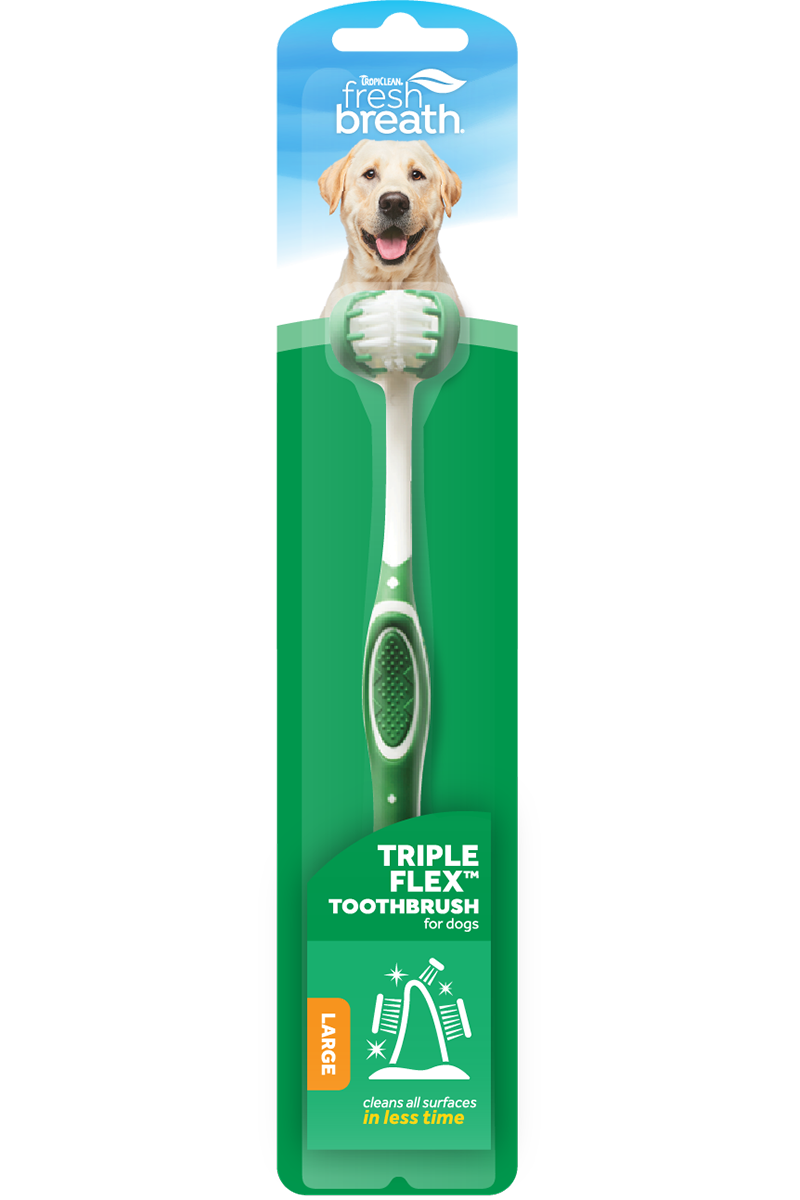 Tropiclean Fresh Breath TripleFlex Toothbrush for Dogs