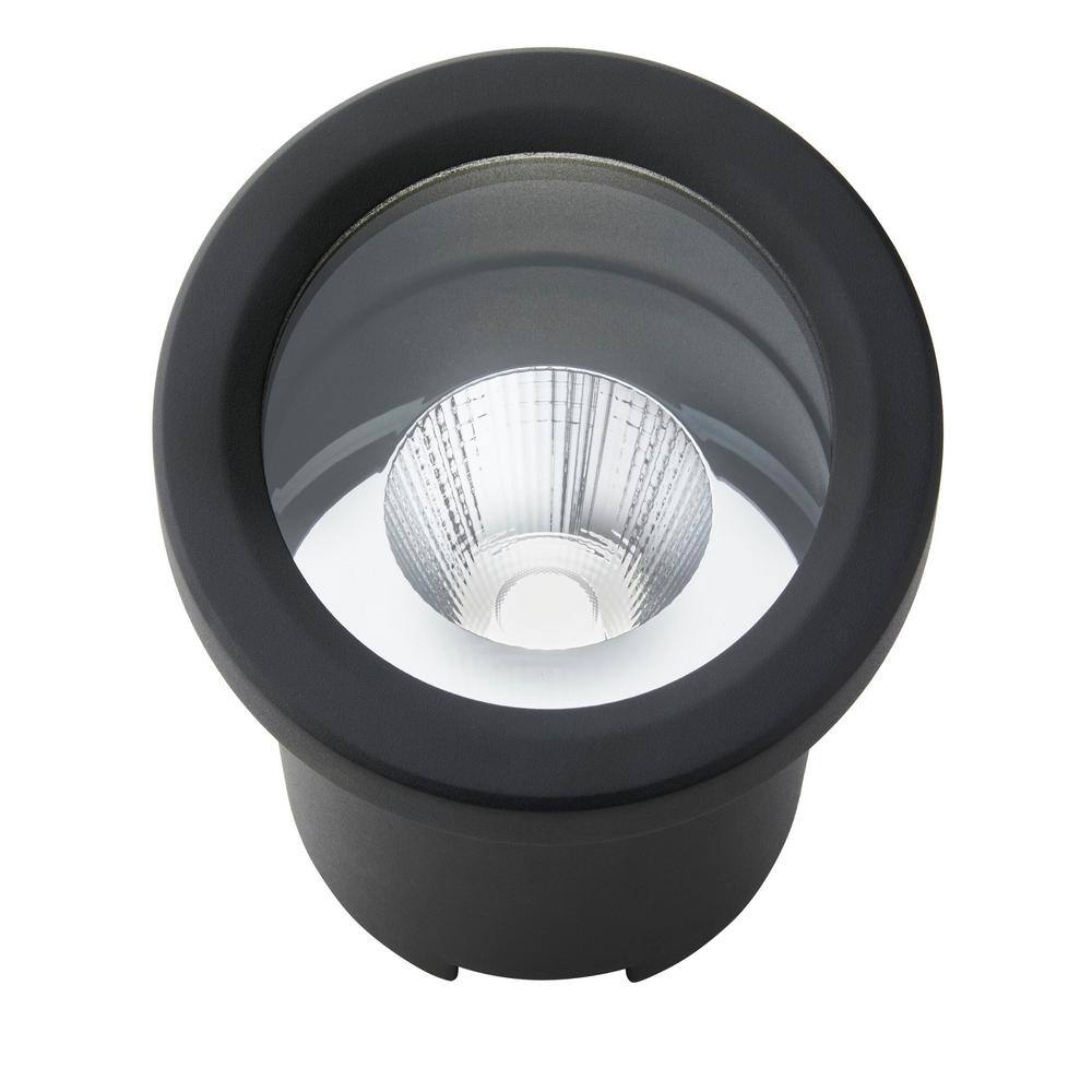 Hampton Bay Low Voltage Black LED Inground Well Light with 3 cct Choice Directional Change 6 in. Flush Mount Black 7-Watt (1-Pack) LVFM-07D3C-05