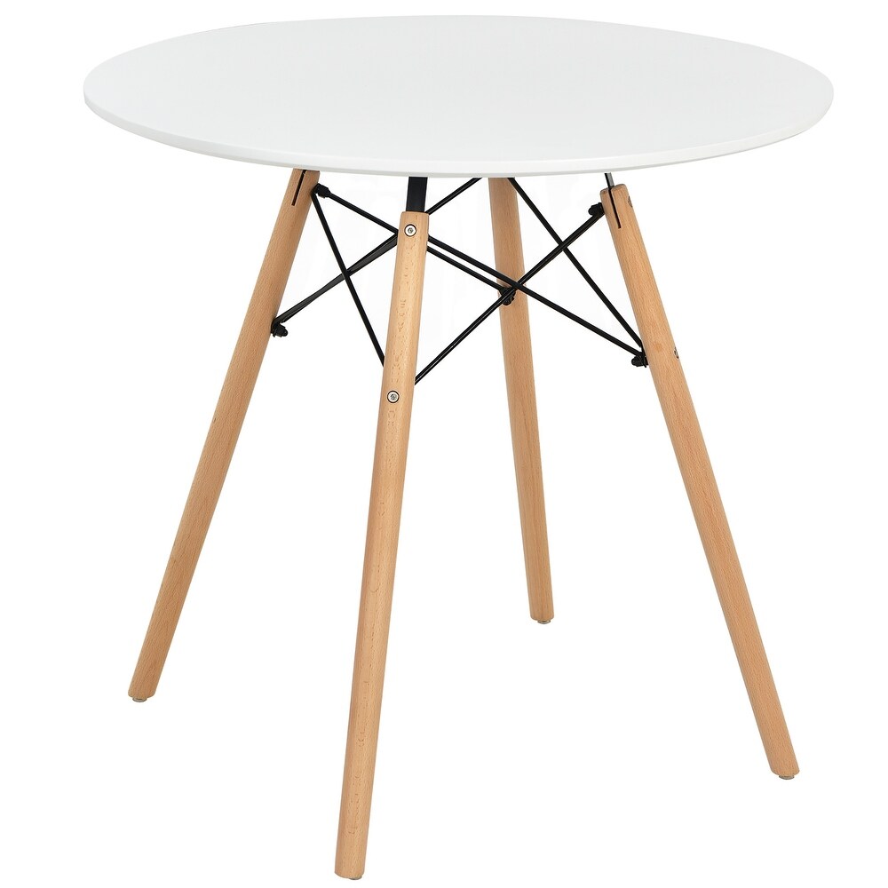 Costway Dining Table Round White Modern Dining Table 31.5'' W/Solid   31.5'' x 29.5'' (Dia x H)