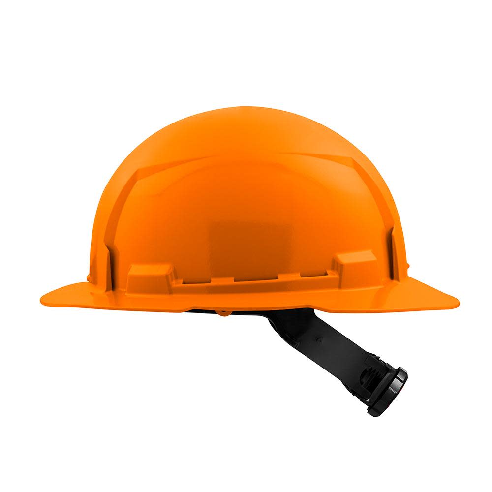 Milwaukee Orange Full Brim Hard Hat with 4pt Ratcheting Suspension Type 1 Class E