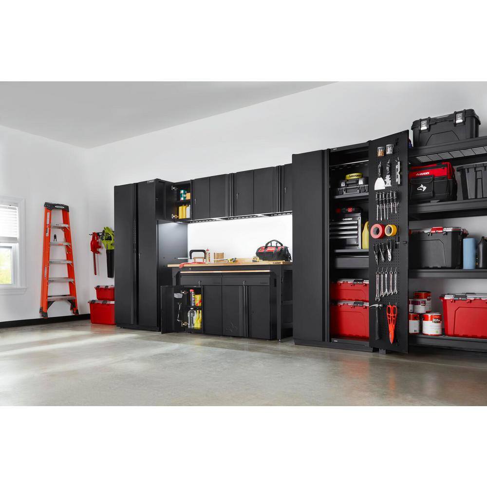 Husky 8-Piece Heavy Duty Welded Steel Garage Storage System in Black (156 in. W x 81 in. H x 24 in. D) HTC820231