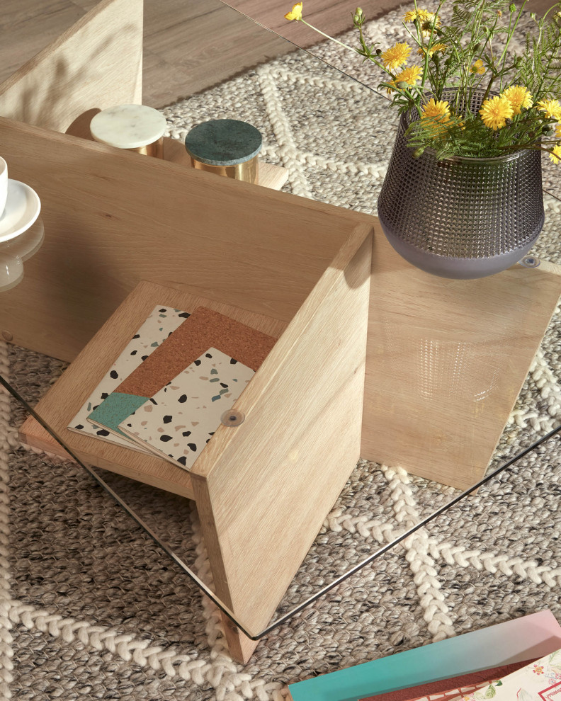 Geometric Oak Coffee Table  La Forma Balwind   Contemporary   Coffee Tables   by Oroa   Distinctive Furniture  Houzz